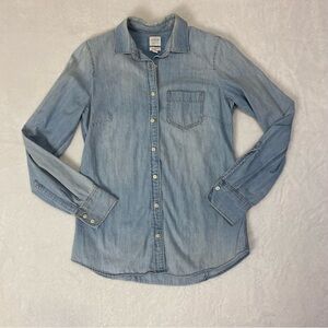J. Crew Chambray Light Blue Denim Shirt Women’s Size XS